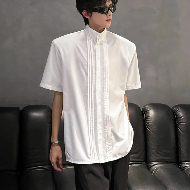 Chinese Style Men's Stand Up Collar Shirt Summer Pearl Button Short Sleeve Casual Shirt Streetwear Social Hip Hop Harajuku Shirt
Chinese Style Men's Stand Up Collar Shirt Summer Pearl Button Short Sleeve Casual Shirt Streetwear Social Hip Hop Harajuku Shirt