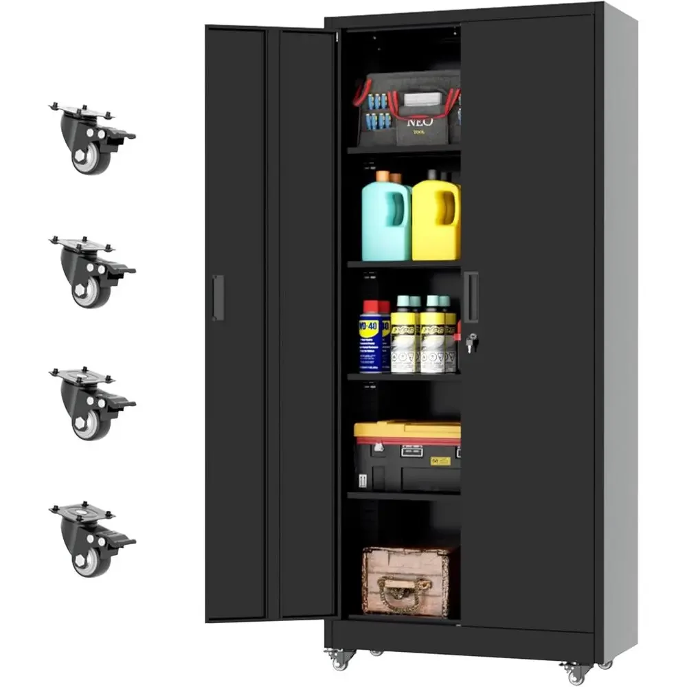 Metal Storage Cabinet with Wheels, 72" Garage Storage Cabiwith Door and 4 Shelves, Tool Storage Locker on Caster or Home, Oice,
Metal Storage Cabinet with Wheels, 72" Garage Storage Cabiwith Door and 4 Shelves, Tool Storage Locker on Caster or Home, Oice,