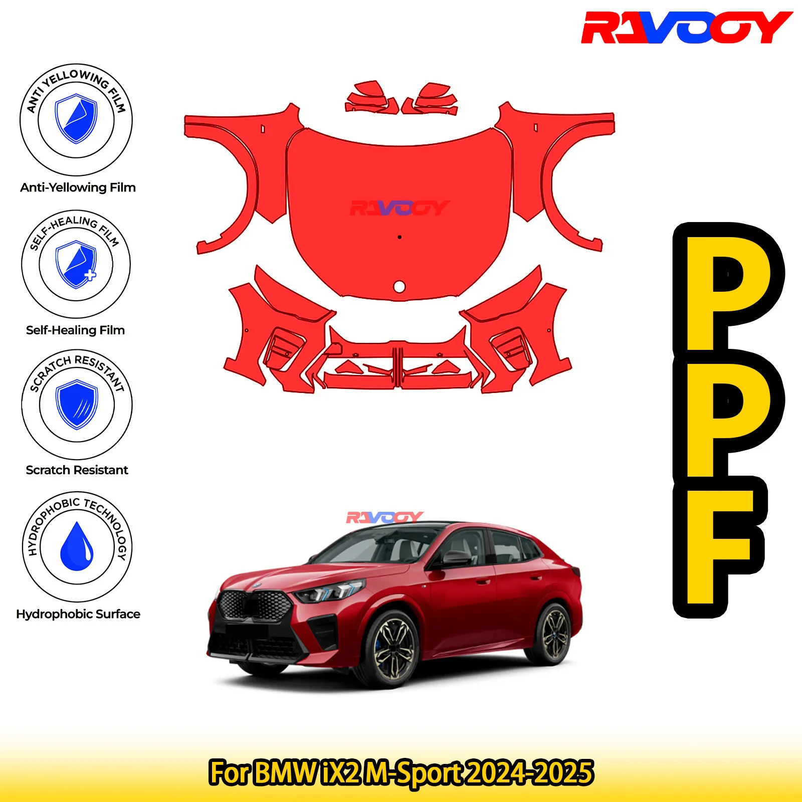 For BMW iX2 M-Sport 2024-2025 Glossy Matte Black Precut front PPF Kit Paint Protection Film
For BMW iX2 M-Sport 2024-2025 Glossy Matte Black Precut front PPF Kit Paint Protection Film