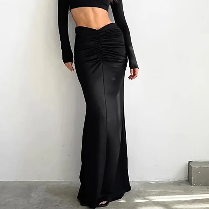 French Fishtail Skirt Women's Autumn Temperament Black Pleated Hip-wrapped Long Skirt Design Sense High Waist Women's Clothing
French Fishtail Skirt Women's Autumn Temperament Black Pleated Hip-wrapped Long Skirt Design Sense High Waist Women's Clothing