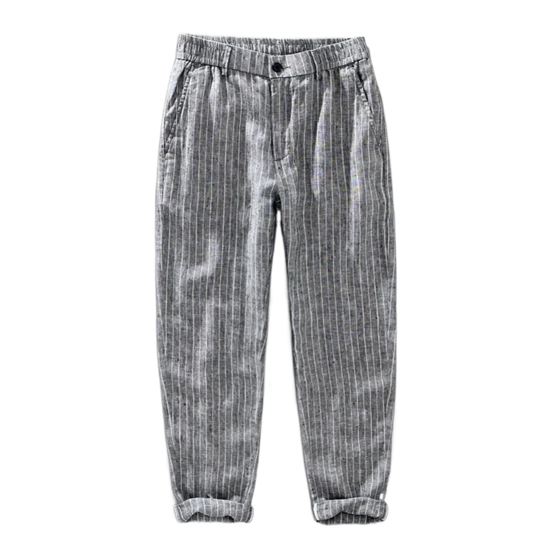 Summer Business Casual Solid Color Versatile Striped Pure Linen Pants Men's Sports Thin Cotton Linen Cropped Pants
Summer Business Casual Solid Color Versatile Striped Pure Linen Pants Men's Sports Thin Cotton Linen Cropped Pants