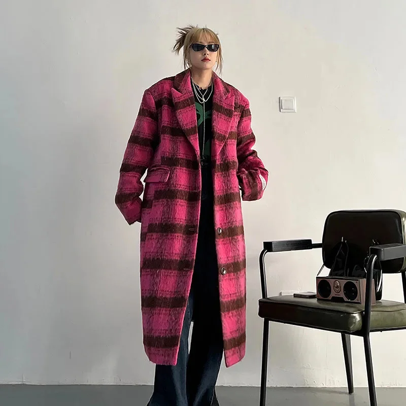 Autumn Winter Mid-Length Women Plaid Woolen Cloth Coat Casual Notched Collar Long Sleeve Loose Female Imitation Outerwear
Autumn Winter Mid-Length Women Plaid Woolen Cloth Coat Casual Notched Collar Long Sleeve Loose Female Imitation Outerwear