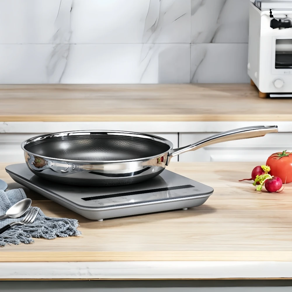 30cm Three Layer Stainless Steel Frying Pan Non Stick Cooking Pot Fry Pan Kitchen Cookware Pans
30cm Three Layer Stainless Steel Frying Pan Non Stick Cooking Pot Fry Pan Kitchen Cookware Pans