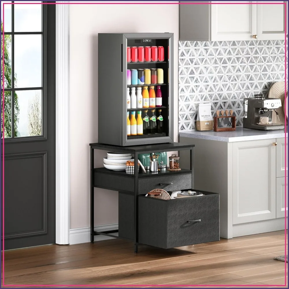 Mini Fridge Stand with 3 Storage, Heavy Duty 21.3"L x 22.7"W Tabletop for Dorm, Apartment, Office, Bedroom Black
Mini Fridge Stand with 3 Storage, Heavy Duty 21.3"L x 22.7"W Tabletop for Dorm, Apartment, Office, Bedroom Black