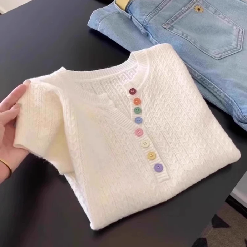 New Arrival Women's Knitted Sweater Daliang Dongguan High End Cashmere Weave Short Sleeve round Neck Regular Fit Summer 2025
New Arrival Women's Knitted Sweater Daliang Dongguan High End Cashmere Weave Short Sleeve round Neck Regular Fit Summer 2025