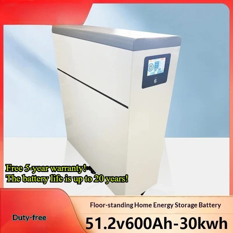 51.2V 600Ah 30KWh LiFePO4 Floor-Standing Home Energy Storage Battery, 20-Year Lifespan 5-Year Warranty, Built-in BMS & LCD Displ
51.2V 600Ah 30KWh LiFePO4 Floor-Standing Home Energy Storage Battery, 20-Year Lifespan 5-Year Warranty, Built-in BMS & LCD Displ