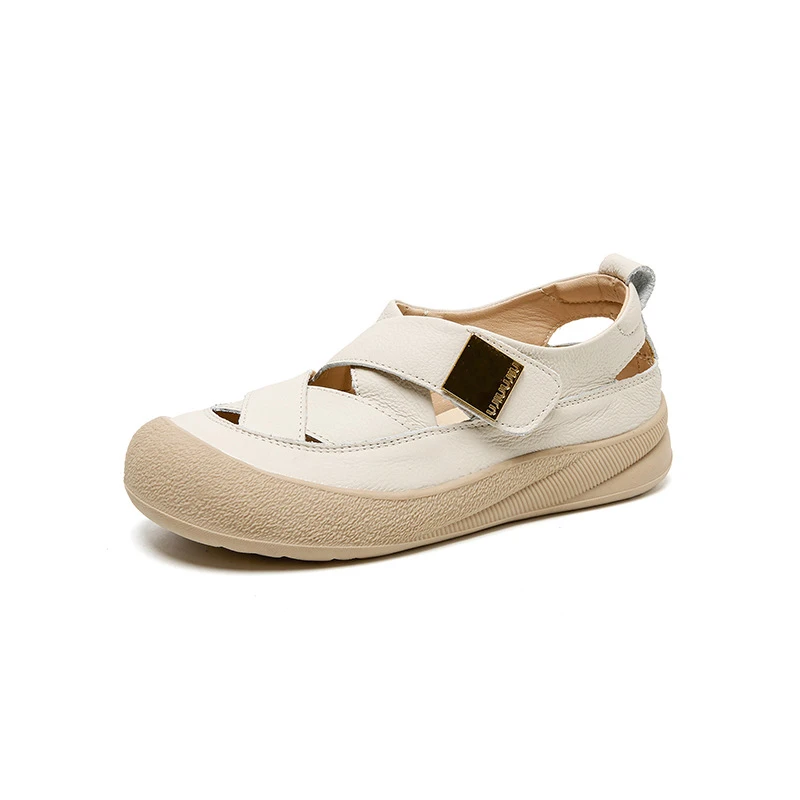 Retro Genuine Leather Closed Toe Sandals Women's Crisscross Cutout Flats Ladies Platform Casual Summer Driving Shoes Flat Sandal
Retro Genuine Leather Closed Toe Sandals Women's Crisscross Cutout Flats Ladies Platform Casual Summer Driving Shoes Flat Sandal