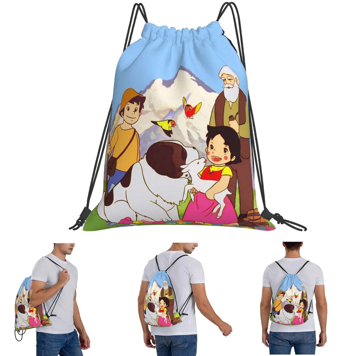 Heidi Peter And Grandpa Family Alps Mountain Anime Backpacks Multi-function Drawstring Bags Sundries Bag Book Bags for Students
Heidi Peter And Grandpa Family Alps Mountain Anime Backpacks Multi-function Drawstring Bags Sundries Bag Book Bags for Students