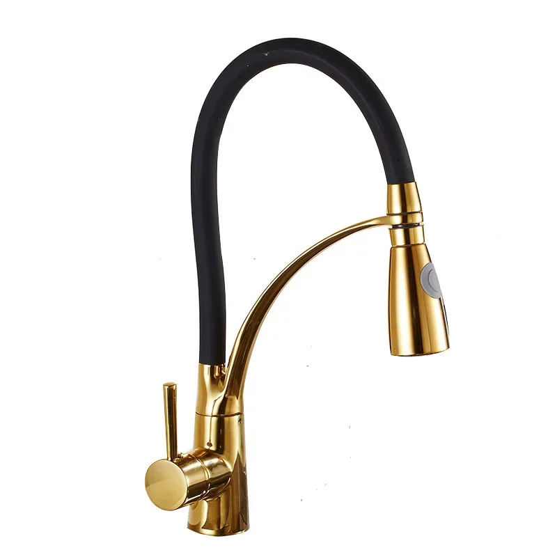 Brass gold-plated universal kitchen sink sink hot and cold faucet, seated single-hole creative mixing faucet 
Brass gold-plated universal kitchen sink sink hot and cold faucet, seated single-hole creative mixing faucet