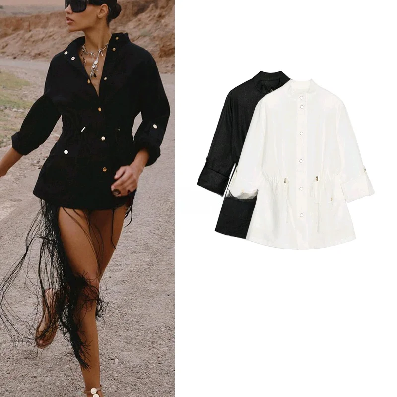 Summer New Women's Mixed Hunt Suit Sle Long Sve Stand Collar irt Top Polyester Fiber 00% Commute Sle Loose Fit
Summer New Women's Mixed Hunt Suit Sle Long Sve Stand Collar irt Top Polyester Fiber 00% Commute Sle Loose Fit