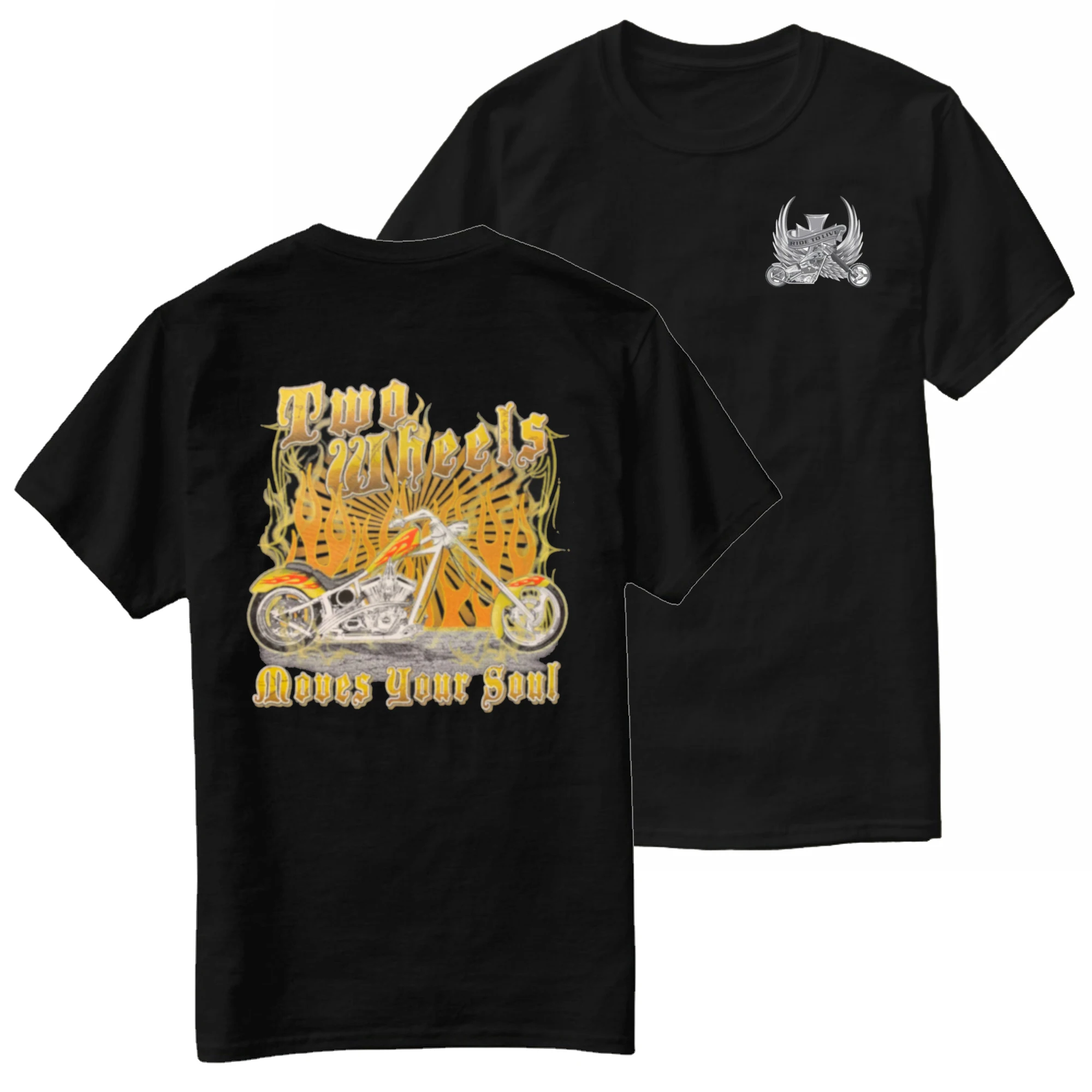 Two Wheels Move Your Soul Chopper Classic Motorcycle T-Shirt 100% Cotton O-Neck Short Sleeve Casual Mens T-shirt Streetwear
Two Wheels Move Your Soul Chopper Classic Motorcycle T-Shirt 100% Cotton O-Neck Short Sleeve Casual Mens T-shirt Streetwear