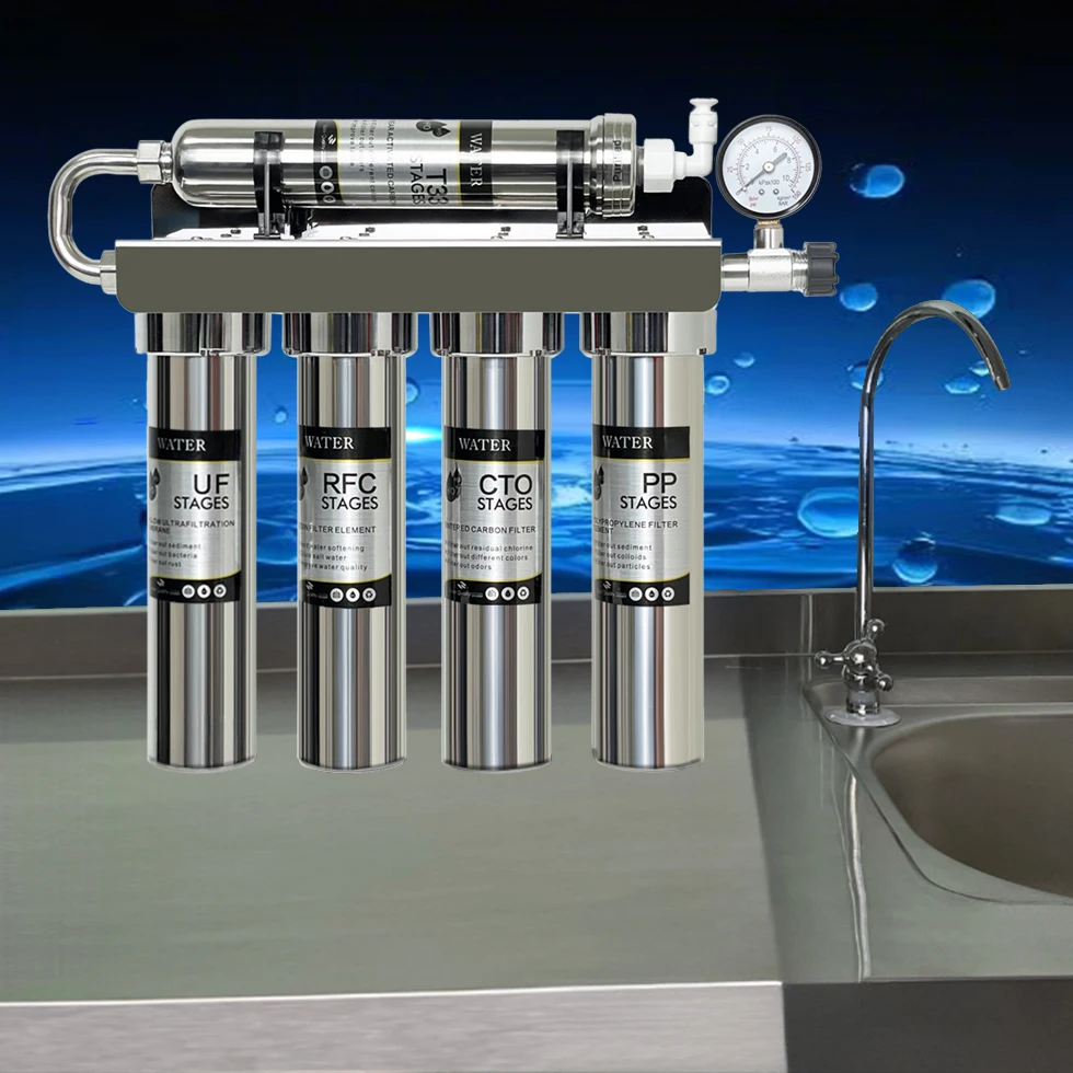 S57-4+1Multi-stage Activated Carbon Resin Ultrafiltration Element Stainless Steel Household Kitchen Water Purifier Water Filter
S57-4+1Multi-stage Activated Carbon Resin Ultrafiltration Element Stainless Steel Household Kitchen Water Purifier Water Filter