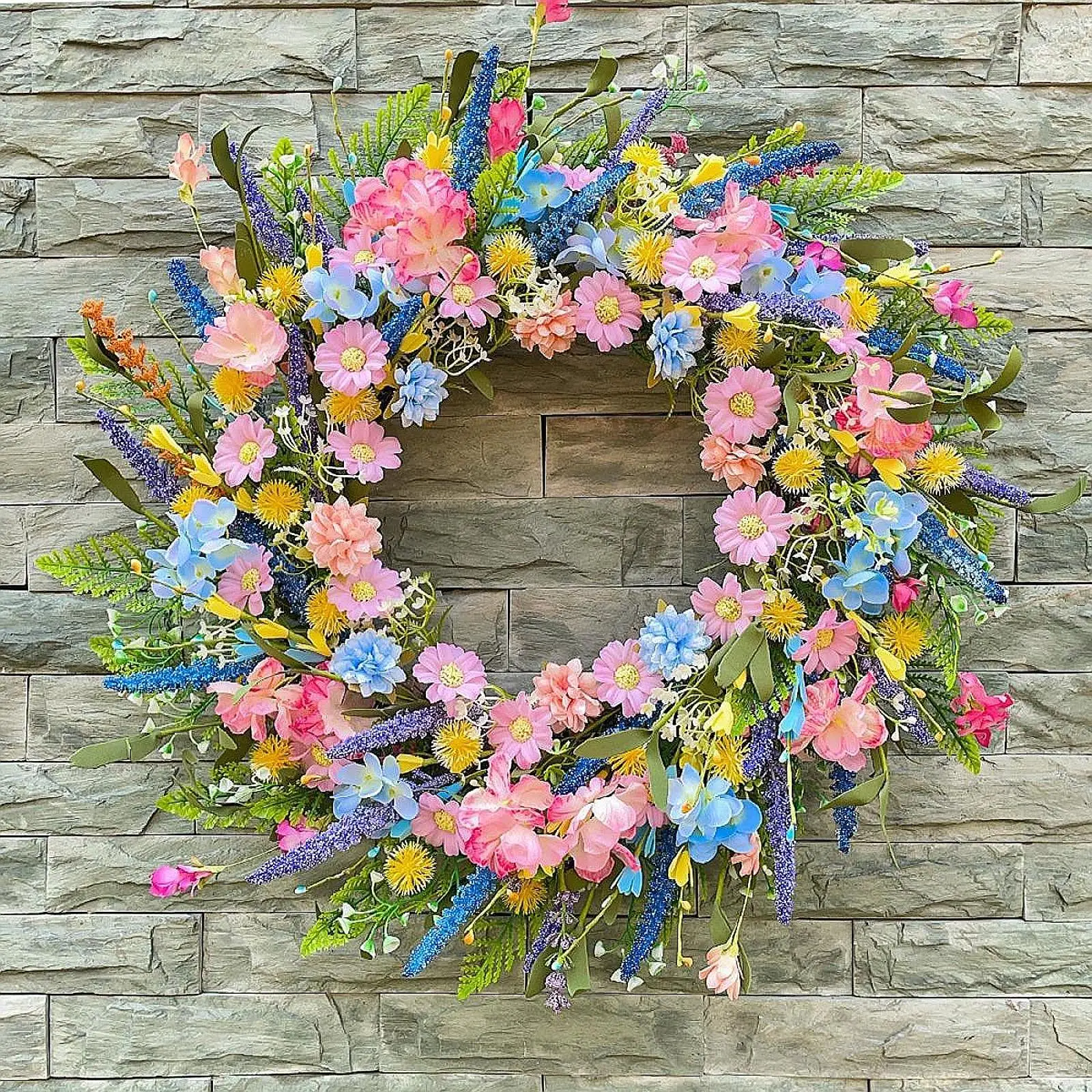 19.6inch Artificial Colorful Flower Wreath Multipurpose Front Door Wreath Wall Decoration Lifelike for Window Decor Accessories
19.6inch Artificial Colorful Flower Wreath Multipurpose Front Door Wreath Wall Decoration Lifelike for Window Decor Accessories