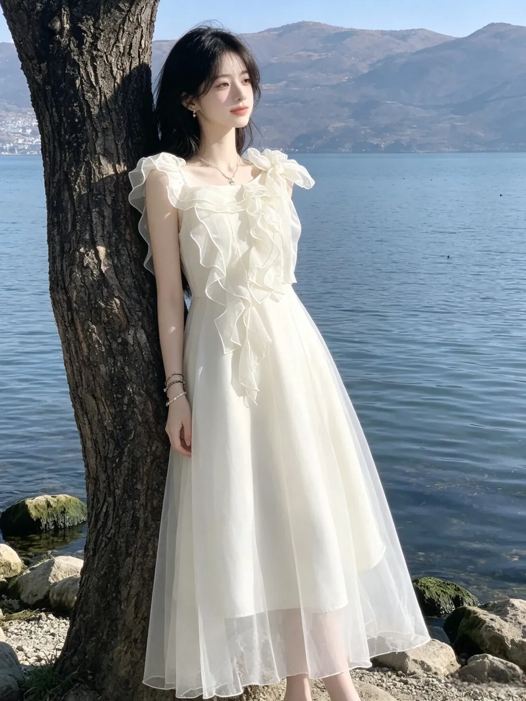 Gentle Wind Fairy Dress Slimming High Waist Summer 2026 Mid-Length Casual City Walk Home Comfortable Cotton No-Sleeve Dress
Gentle Wind Fairy Dress Slimming High Waist Summer 2026 Mid-Length Casual City Walk Home Comfortable Cotton No-Sleeve Dress