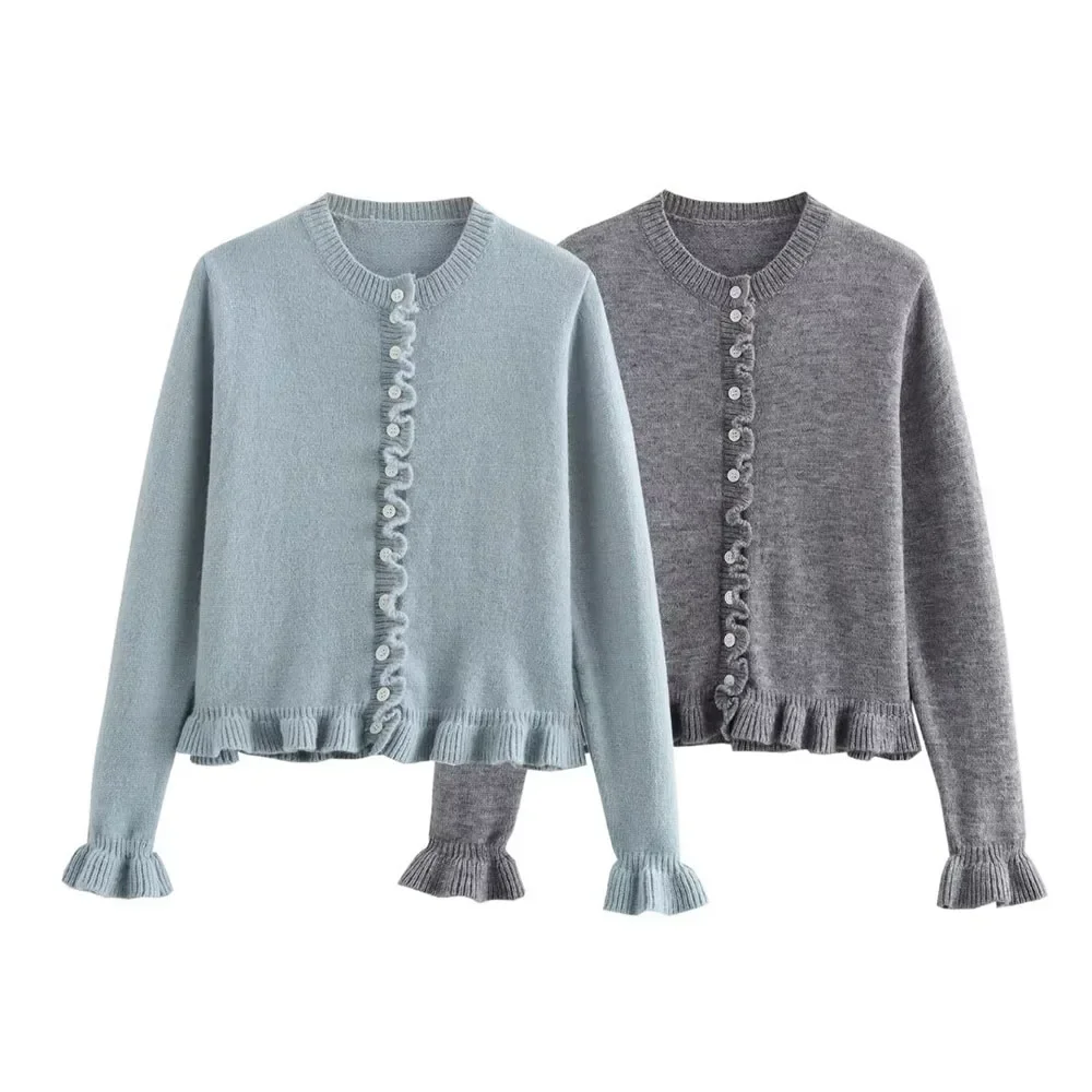 2024 Autumn New Winter Women's Casual Fashion Slim Fit Versatile Black Ear Edge Cardigan Long Sleeve Sweater
2024 Autumn New Winter Women's Casual Fashion Slim Fit Versatile Black Ear Edge Cardigan Long Sleeve Sweater