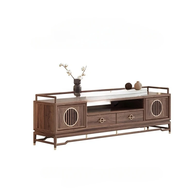 New Chinese sofa coffee table TV cabinet combination black walnut solid wood TV cabinet modern
New Chinese sofa coffee table TV cabinet combination black walnut solid wood TV cabinet modern