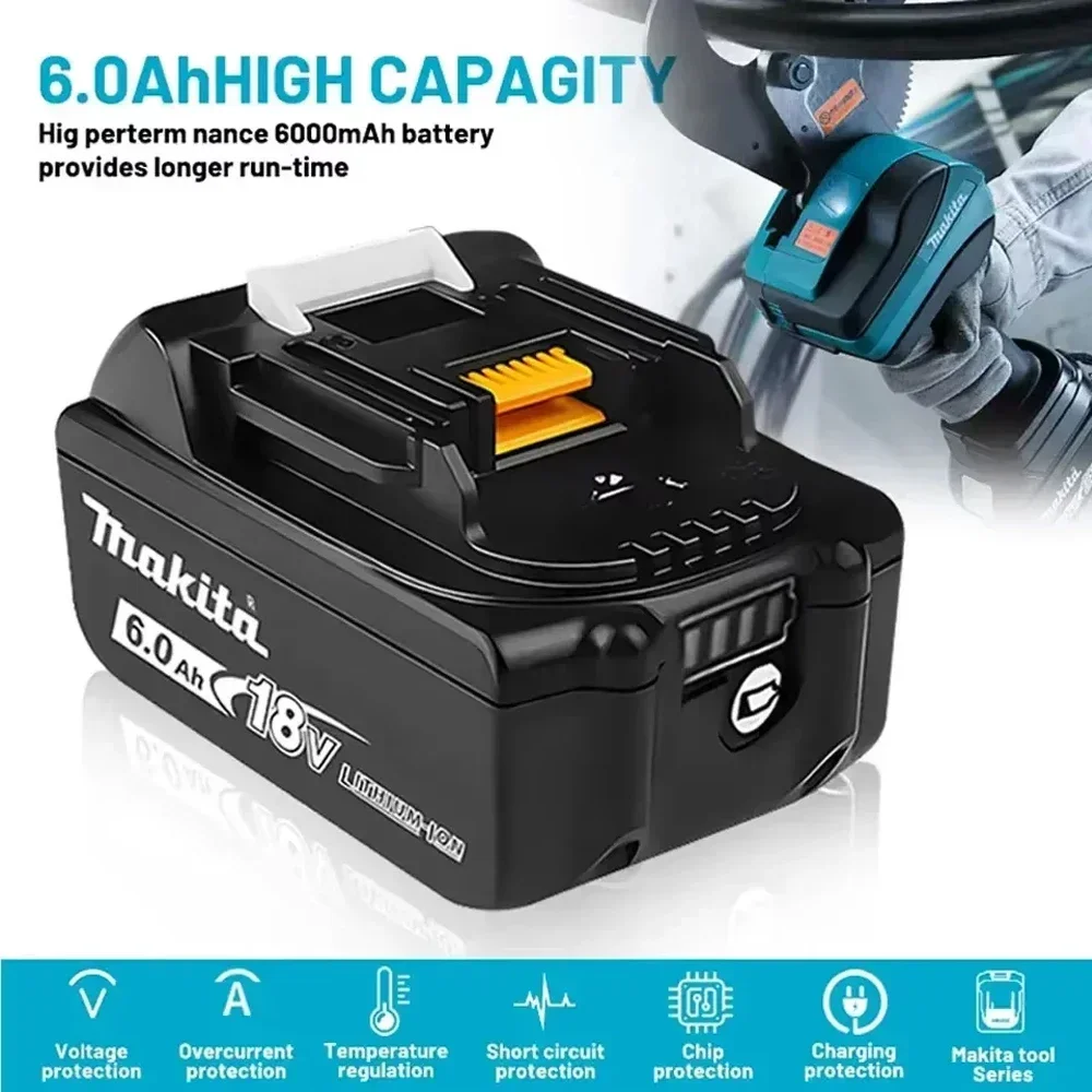 100% Оригинальный литиевый аккумулятор Makita 6 Ач для Makita 18 В (BL1840, BL1830B, BL1850B, BL1850, BL1860, BL1815) – Замена
100% Оригинальный литиевый аккумулятор Makita 6 Ач для Makita 18 В (BL1840, BL1830B, BL1850B, BL1850, BL1860, BL1815) – Замена