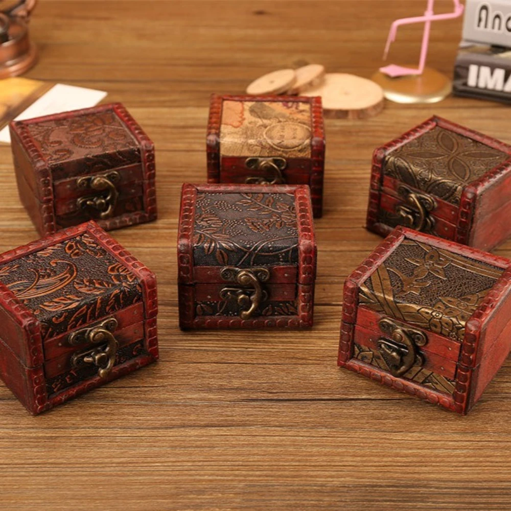 Vintage Jewelry Box Wooden Storage Box Lock Creative Ring Brooch Bracelet Earring Stud Earring Handmade Desktop Ornament Box
Vintage Jewelry Box Wooden Storage Box Lock Creative Ring Brooch Bracelet Earring Stud Earring Handmade Desktop Ornament Box