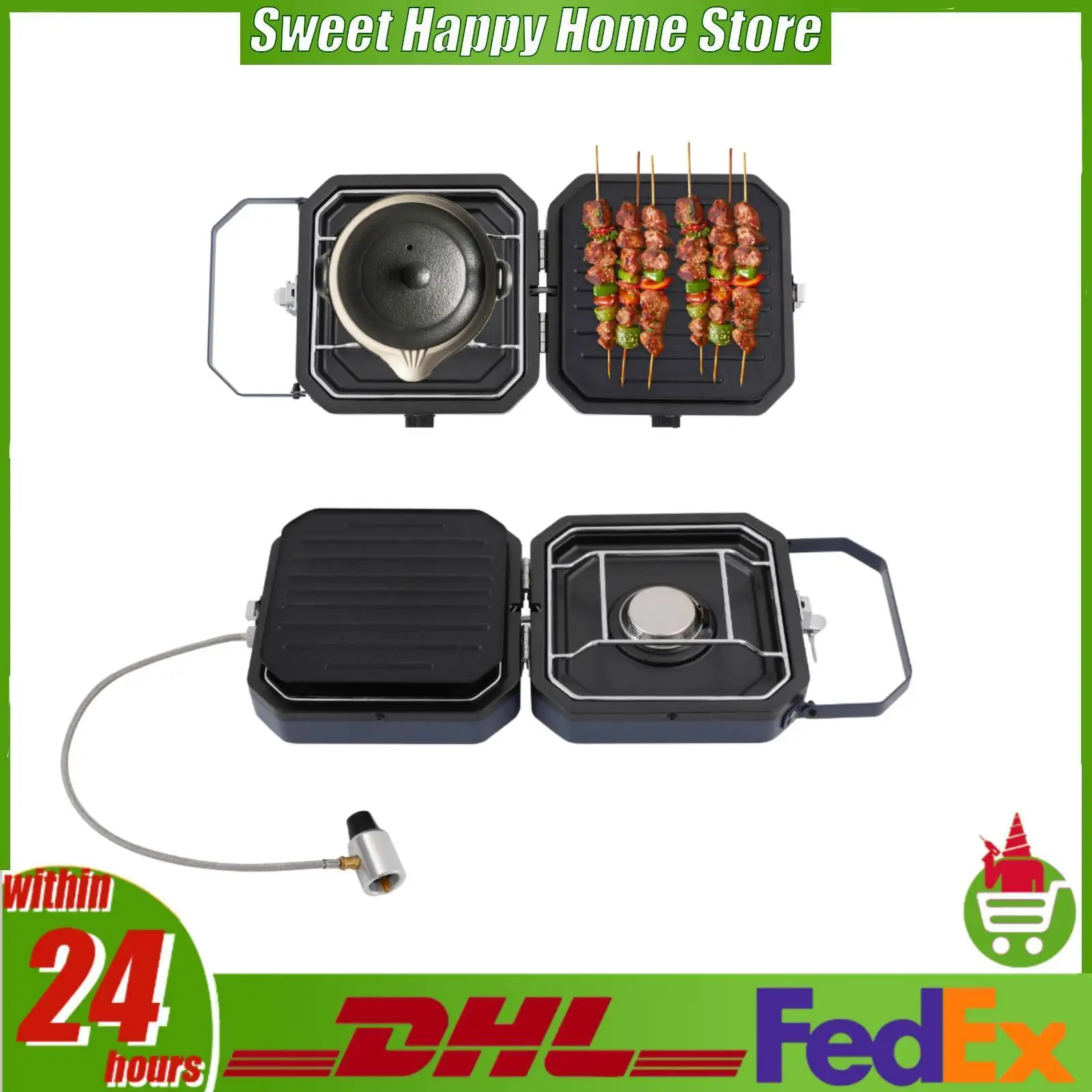 Foldable 2-Burner Camping Stove Portable Outdoor BBQ Gas Stove with Non-stick Grill Pan for Camping Picnic
Foldable 2-Burner Camping Stove Portable Outdoor BBQ Gas Stove with Non-stick Grill Pan for Camping Picnic