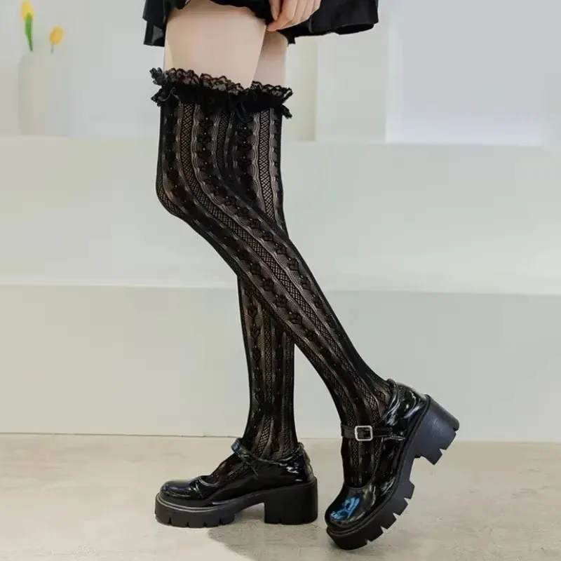 Women Lace Lolita High Tube Thigh Knee Socks Female Cute Long Tube Love Lace Japanese College Style Ultra-thin Sexy Black Socks
Women Lace Lolita High Tube Thigh Knee Socks Female Cute Long Tube Love Lace Japanese College Style Ultra-thin Sexy Black Socks