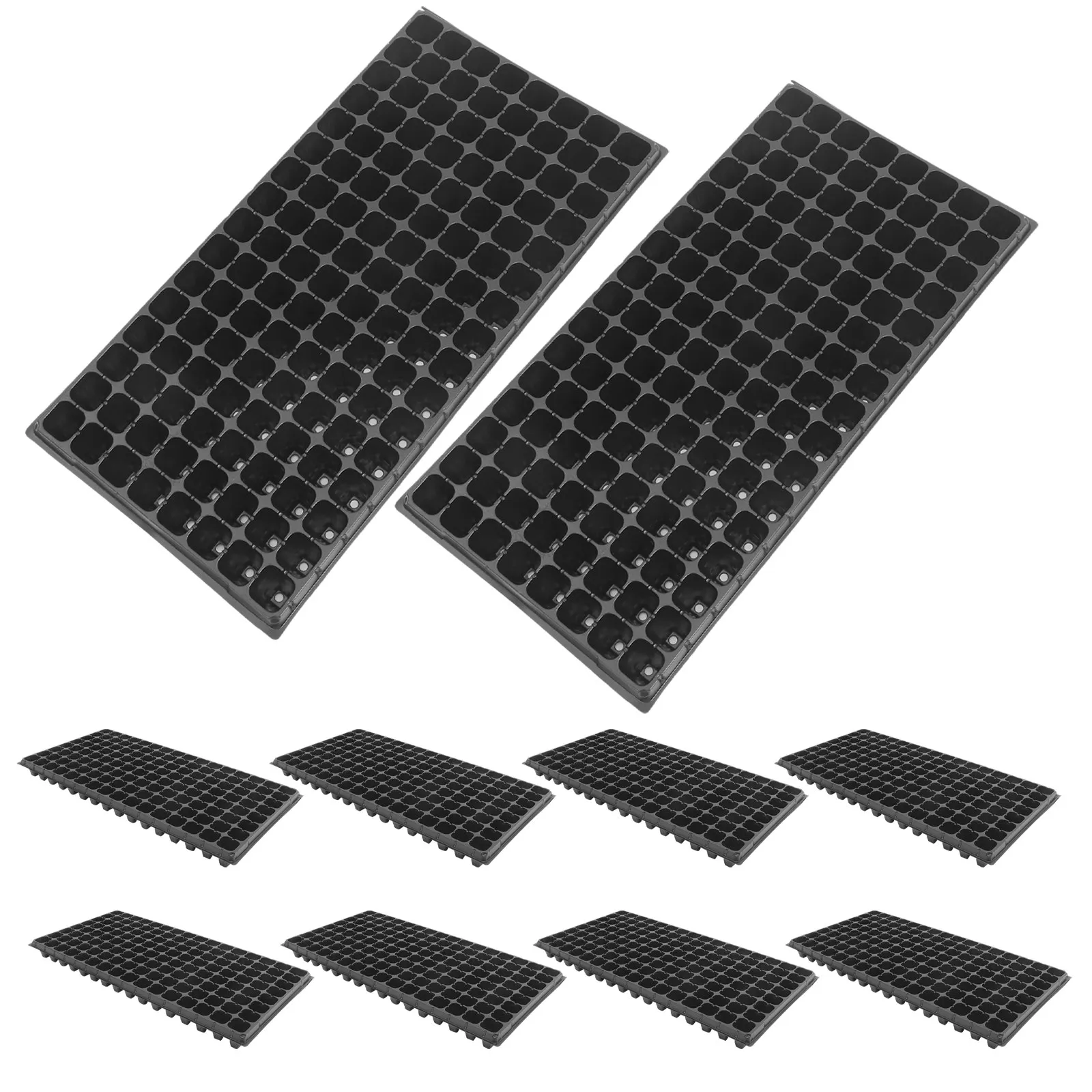 10Pcs 128 Hole Nursery Tray for Planting Grower DIY Home Gardening Use High Budding Rate Easy Removal Black 80G
10Pcs 128 Hole Nursery Tray for Planting Grower DIY Home Gardening Use High Budding Rate Easy Removal Black 80G