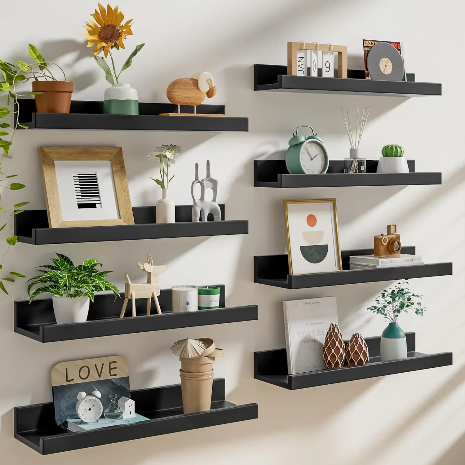 24 inch Picture Ledge Shelf Set of 8,Long Floating Shelves for Wall,Black Picture Shelf with Lip for Wall Decor,Living
24 inch Picture Ledge Shelf Set of 8,Long Floating Shelves for Wall,Black Picture Shelf with Lip for Wall Decor,Living