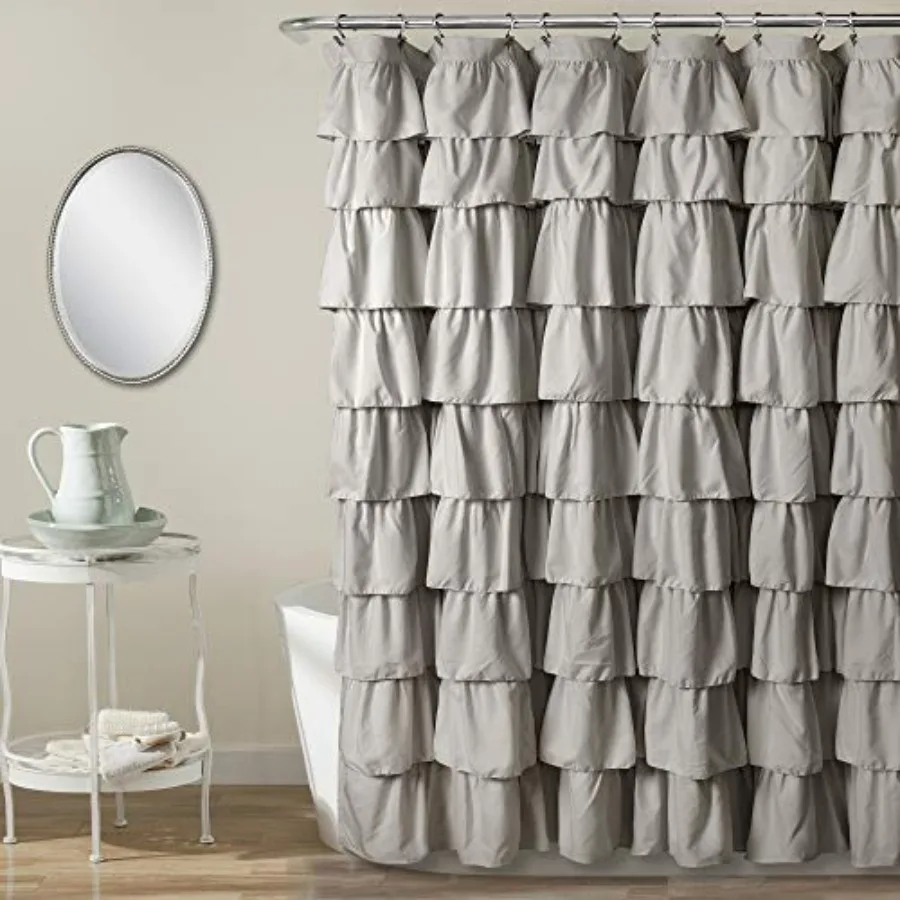 Ruffle Shower Curtain Floral Textured Vintage Chic Farmhouse Style Design 72" x 72
Ruffle Shower Curtain Floral Textured Vintage Chic Farmhouse Style Design 72" x 72