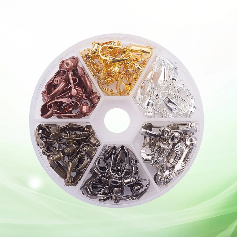 36Pcs Clip on Earrings Converter Non Piercing Jewelry Accessories Assorted Colors DIY Repair with Organizer Box
36Pcs Clip on Earrings Converter Non Piercing Jewelry Accessories Assorted Colors DIY Repair with Organizer Box