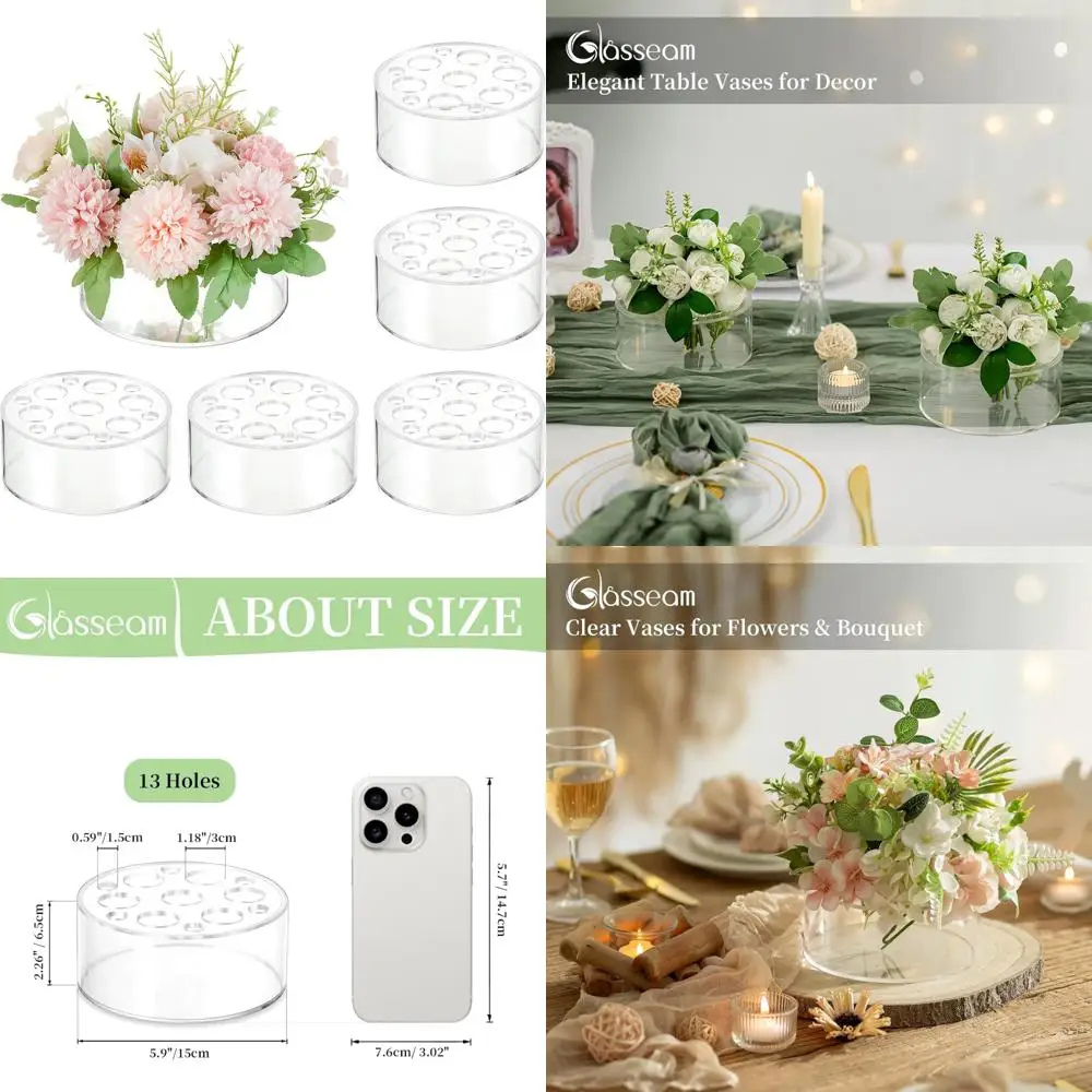 Clear Acrylic Cylinder Vases Set of 6 for Wedding Centerpieces, Party Table Decorations, Dining Room Round Glass Vases
Clear Acrylic Cylinder Vases Set of 6 for Wedding Centerpieces, Party Table Decorations, Dining Room Round Glass Vases