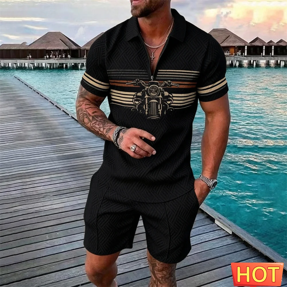 3D Motorcycle men' outfit Summer men's two-piece set Men's Zipper Polo Set Breathable men's casual polo set matching 2 piece set
3D Motorcycle men' outfit Summer men's two-piece set Men's Zipper Polo Set Breathable men's casual polo set matching 2 piece set