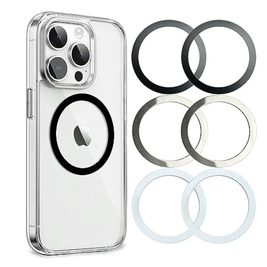 Universal Metal Rings Compatible with Magsafe Sticker, Magnetic Ring for Phone Cases and Wireless Charging, 6 Pack 2 Black, 2 W
Universal Metal Rings Compatible with Magsafe Sticker, Magnetic Ring for Phone Cases and Wireless Charging, 6 Pack 2 Black, 2 W