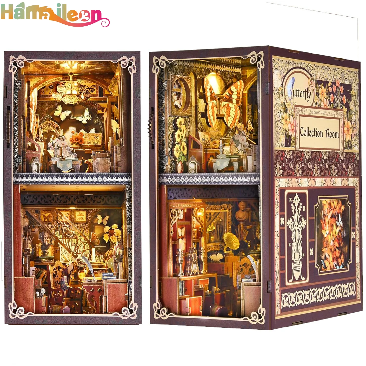 Hamaileon DIY Book Nook Kit, 3D Wooden Puzzle Miniature Dollhouse, Bookshelf Insert with LED Light (Butterfly Collection Room)
Hamaileon DIY Book Nook Kit, 3D Wooden Puzzle Miniature Dollhouse, Bookshelf Insert with LED Light (Butterfly Collection Room)