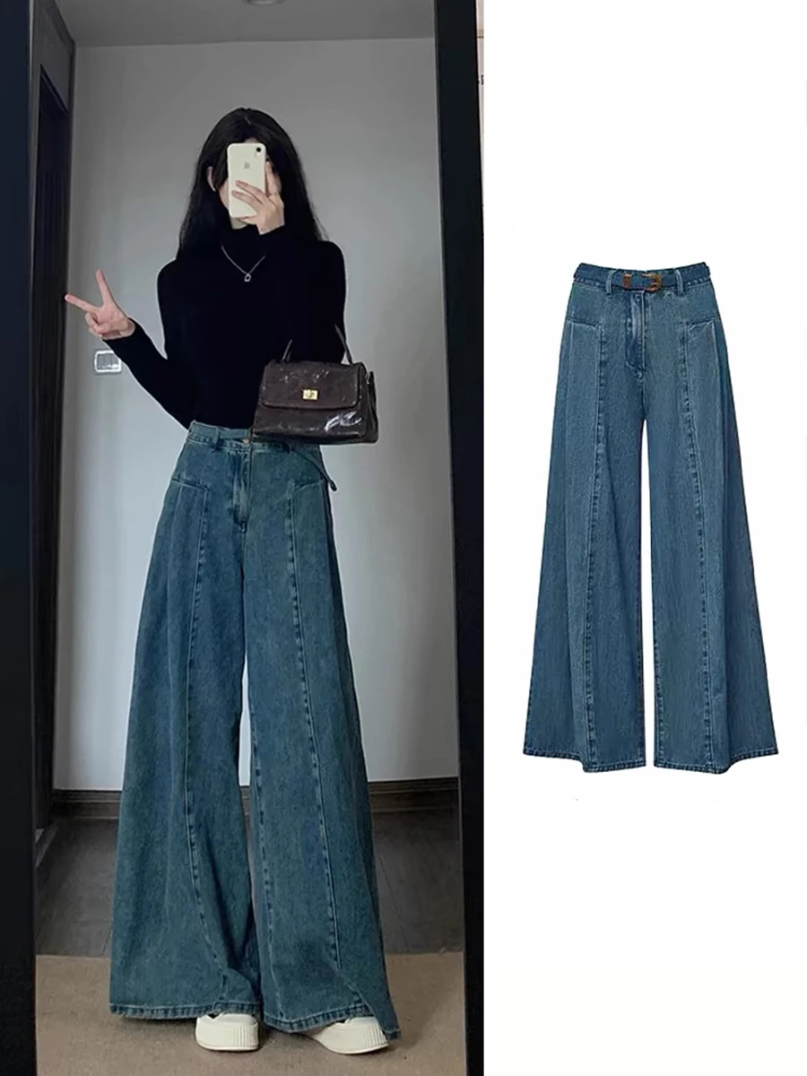 Широкие джинсы с высокой талией, женские свободные джинсы длиной до пола, модные джинсы для грушевого тела, ретро, весенне-осенний размер
Широкие джинсы с высокой талией, женские свободные джинсы длиной до пола, модные джинсы для грушевого тела, ретро, весенне-осенний размер