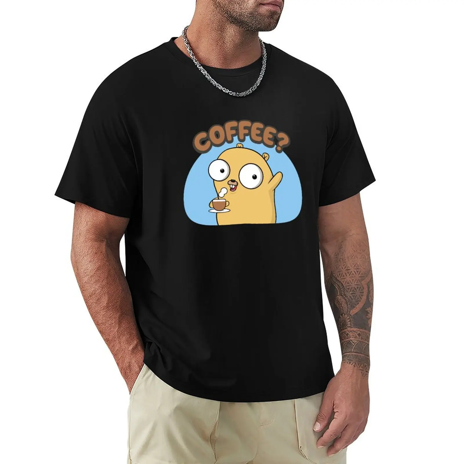 Golang Gopher Offering a Cup of Coffee T-Shirt graphic tee shirt baggy shirts Men's cotton t-shirt
Golang Gopher Offering a Cup of Coffee T-Shirt graphic tee shirt baggy shirts Men's cotton t-shirt