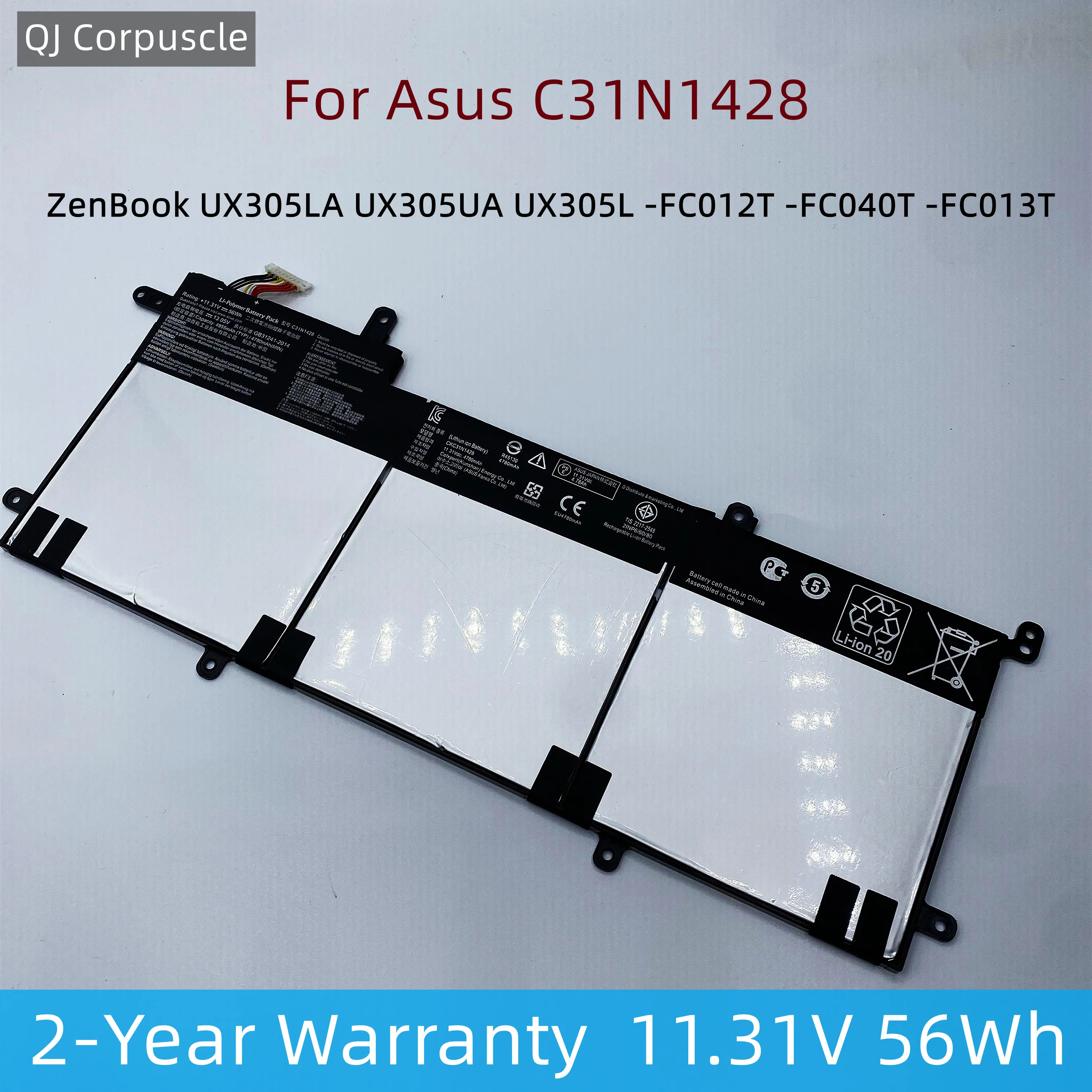 New Original C31N1428 0B200-01450000 Laptop Battery For Asus ZenBook UX305LA-FB015T FC012H UX305UA UX306UA-VB72 FC017T FB011R
New Original C31N1428 0B200-01450000 Laptop Battery For Asus ZenBook UX305LA-FB015T FC012H UX305UA UX306UA-VB72 FC017T FB011R