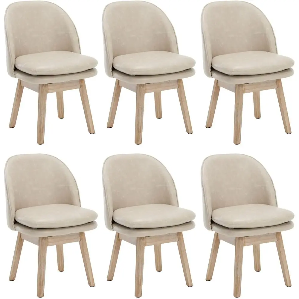 6-Piece Swivel Leather Dining Chairs Set with Solid Wood Legs, Modern Upholstered Chairs for Dining Room or Kitchen/Restaurant -
6-Piece Swivel Leather Dining Chairs Set with Solid Wood Legs, Modern Upholstered Chairs for Dining Room or Kitchen/Restaurant -