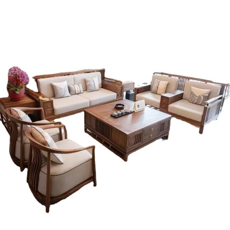 New Chinese-style zen black walnut sofa combination villa large flat living room furniture all solid wood new Chinese-style sofa
New Chinese-style zen black walnut sofa combination villa large flat living room furniture all solid wood new Chinese-style sofa