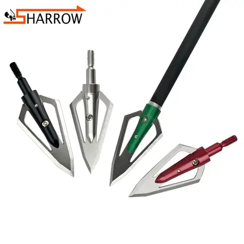 6/12pcs Archery Blade Arrowhead 100grain Hunting Broadhead Arrow Tips Fit Compound Recurve Bow and Arrow Shooting Accessories
