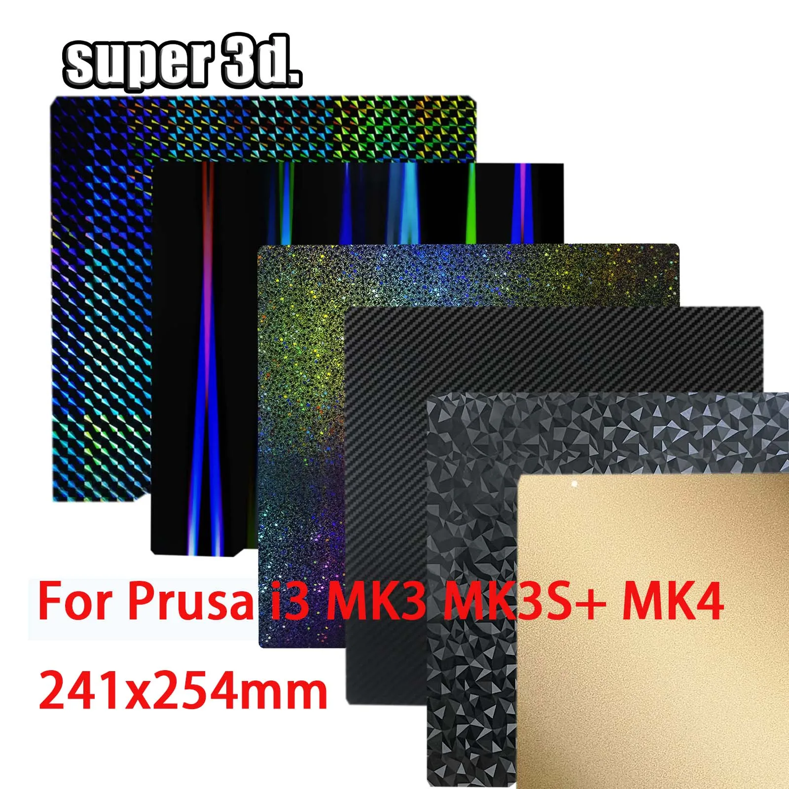 Prusa i3 MK3S MK4 Build Plate 241*254mm Spring Steel Sheet Pei Peo Pet H1h Plate Magnetic Build Plate 3D Printer Parts Heat Bed
Prusa i3 MK3S MK4 Build Plate 241*254mm Spring Steel Sheet Pei Peo Pet H1h Plate Magnetic Build Plate 3D Printer Parts Heat Bed