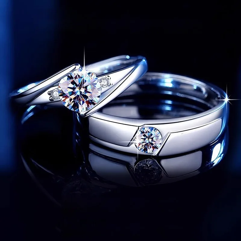 Light luxury 925 sterling silver moissanite wedding ring, adjustable opening couple ring
Light luxury 925 sterling silver moissanite wedding ring, adjustable opening couple ring