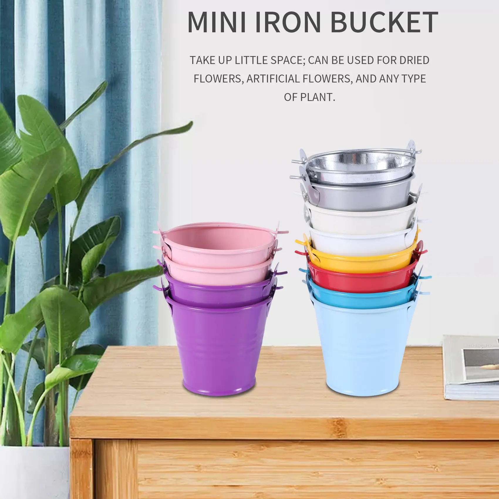 12pcs Planter for Flowers Mini Buckets Metal Table Decoration (Random Color)
12pcs Planter for Flowers Mini Buckets Metal Table Decoration (Random Color)