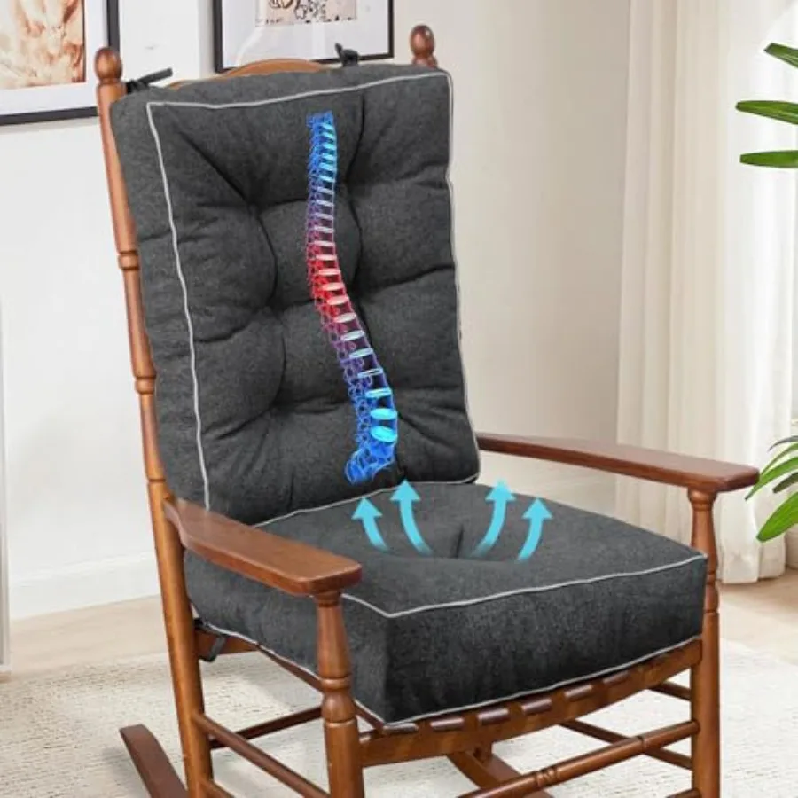 Rocking Chair Cushion, Set of Thicken Seat and Back Chair Cushions with Memory Foam, Non-Slip Chair Pad with Ties for for Indoo
Rocking Chair Cushion, Set of Thicken Seat and Back Chair Cushions with Memory Foam, Non-Slip Chair Pad with Ties for for Indoo