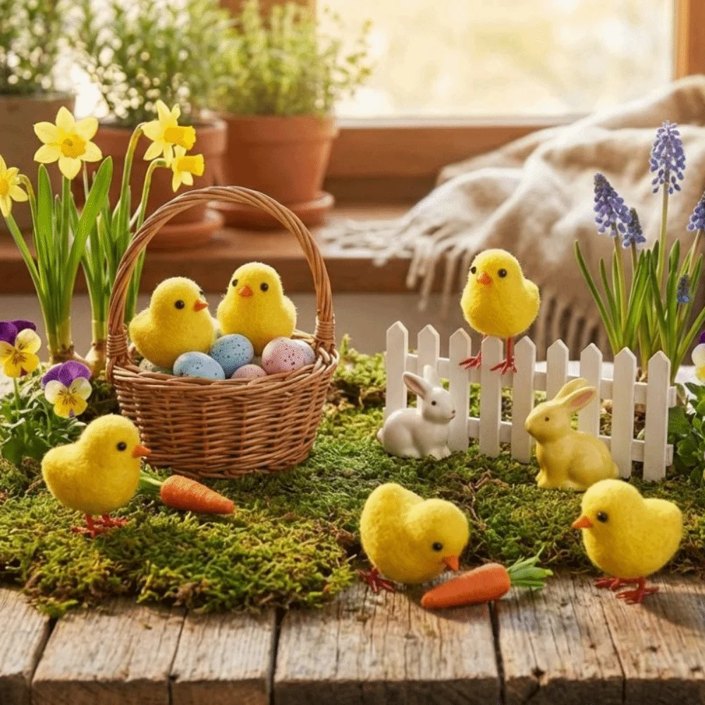 Cute Realistic Chicken Ornament Animal Flocking Easter Chick Figurine Standing Faux Chicks Kids Playing
Cute Realistic Chicken Ornament Animal Flocking Easter Chick Figurine Standing Faux Chicks Kids Playing