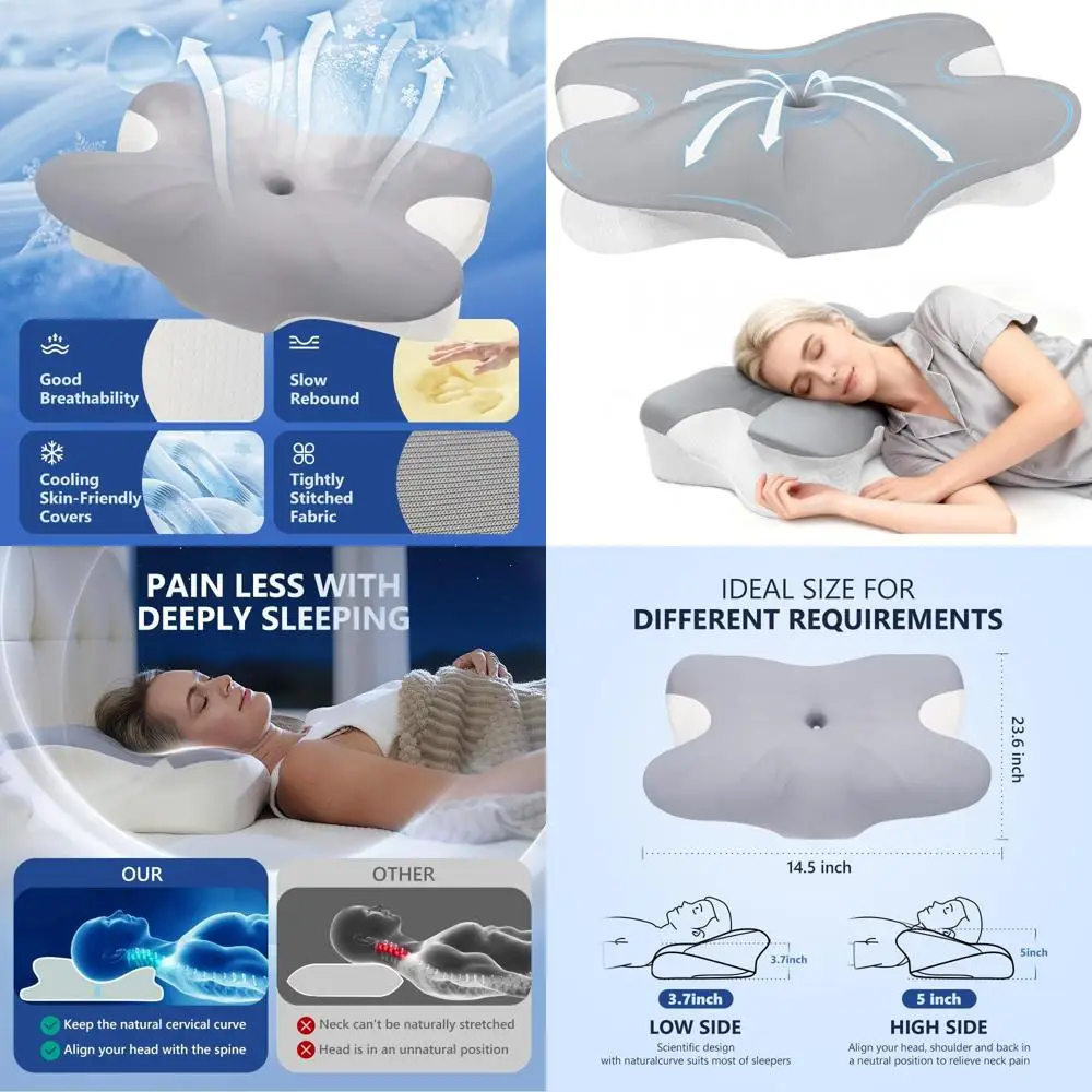 Ортопедическая подушка из пены с эффектом памяти с дышащим чехлом, эргономичная поддержка шеи для сна на боку и спине
Ортопедическая подушка из пены с эффектом памяти с дышащим чехлом, эргономичная поддержка шеи для сна на боку и спине