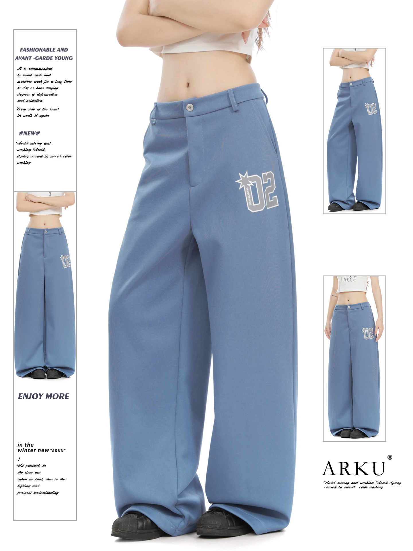 American Style Simple Digital Print Wide Leg Casual Pants Women Loose Lazy Style Versatile Commute Straight Long Trousers
American Style Simple Digital Print Wide Leg Casual Pants Women Loose Lazy Style Versatile Commute Straight Long Trousers