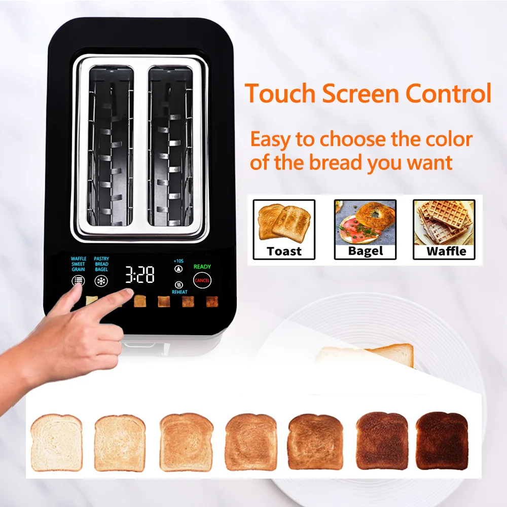 Smart Digital 2 Slice Toaster Electronic Appliances Home Bread Waffer Bun Modern Toaster Touch Color Screen
Smart Digital 2 Slice Toaster Electronic Appliances Home Bread Waffer Bun Modern Toaster Touch Color Screen