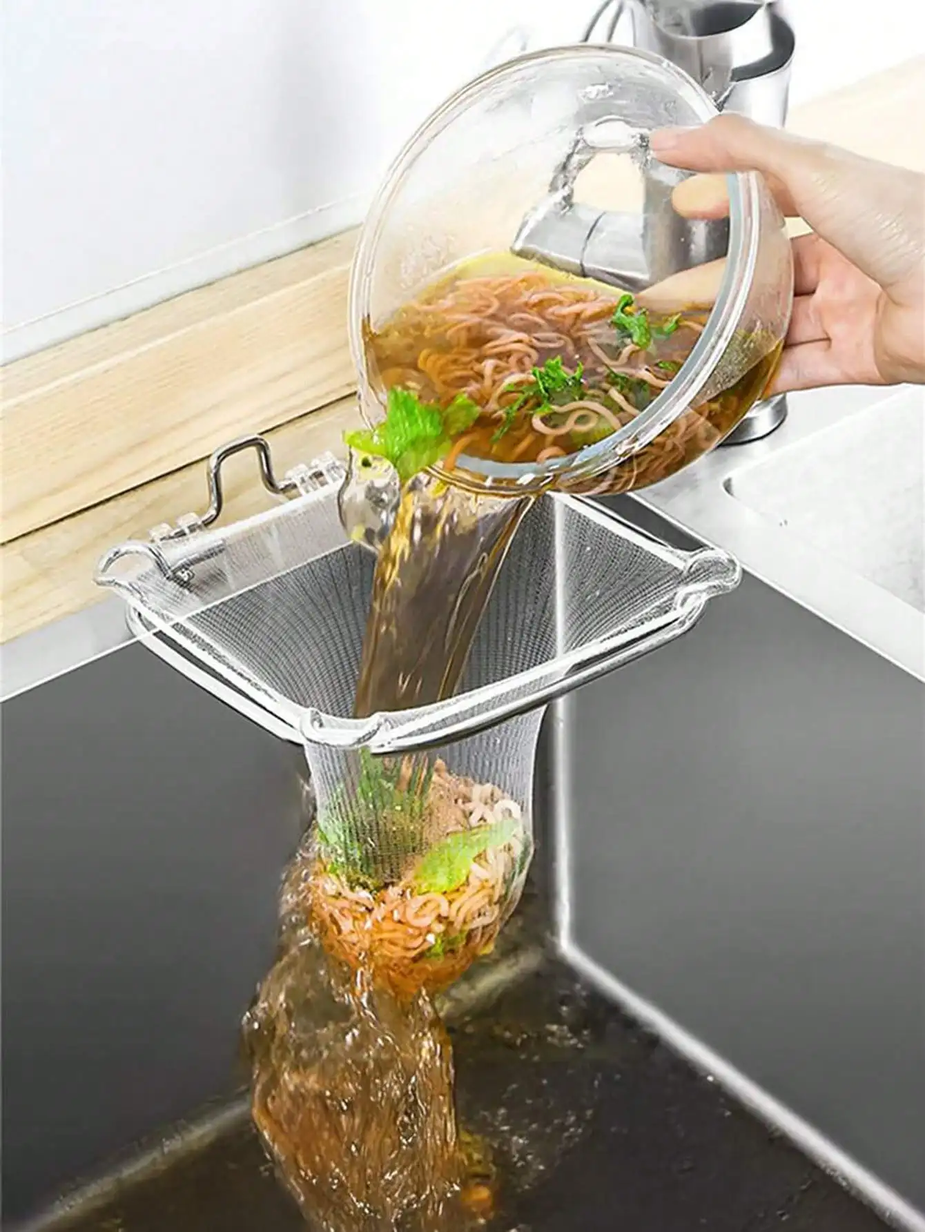 Stainless Steel Sink Strainer, 3 Layer Triple Mesh Kitchen Drain Filter Basket for Corner Sink Use, Food Catching and Daily Kitchen Cleaning
Stainless Steel Sink Strainer, 3 Layer Triple Mesh Kitchen Drain Filter Basket for Corner Sink Use, Food Catching and Daily Kitchen Cleaning