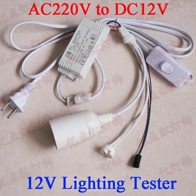12V Lighting Tester 220V to 12V Tester Test Sockets for 12V Bulbs MR16 Spotlight E27 Screw Light
12V Lighting Tester 220V to 12V Tester Test Sockets for 12V Bulbs MR16 Spotlight E27 Screw Light