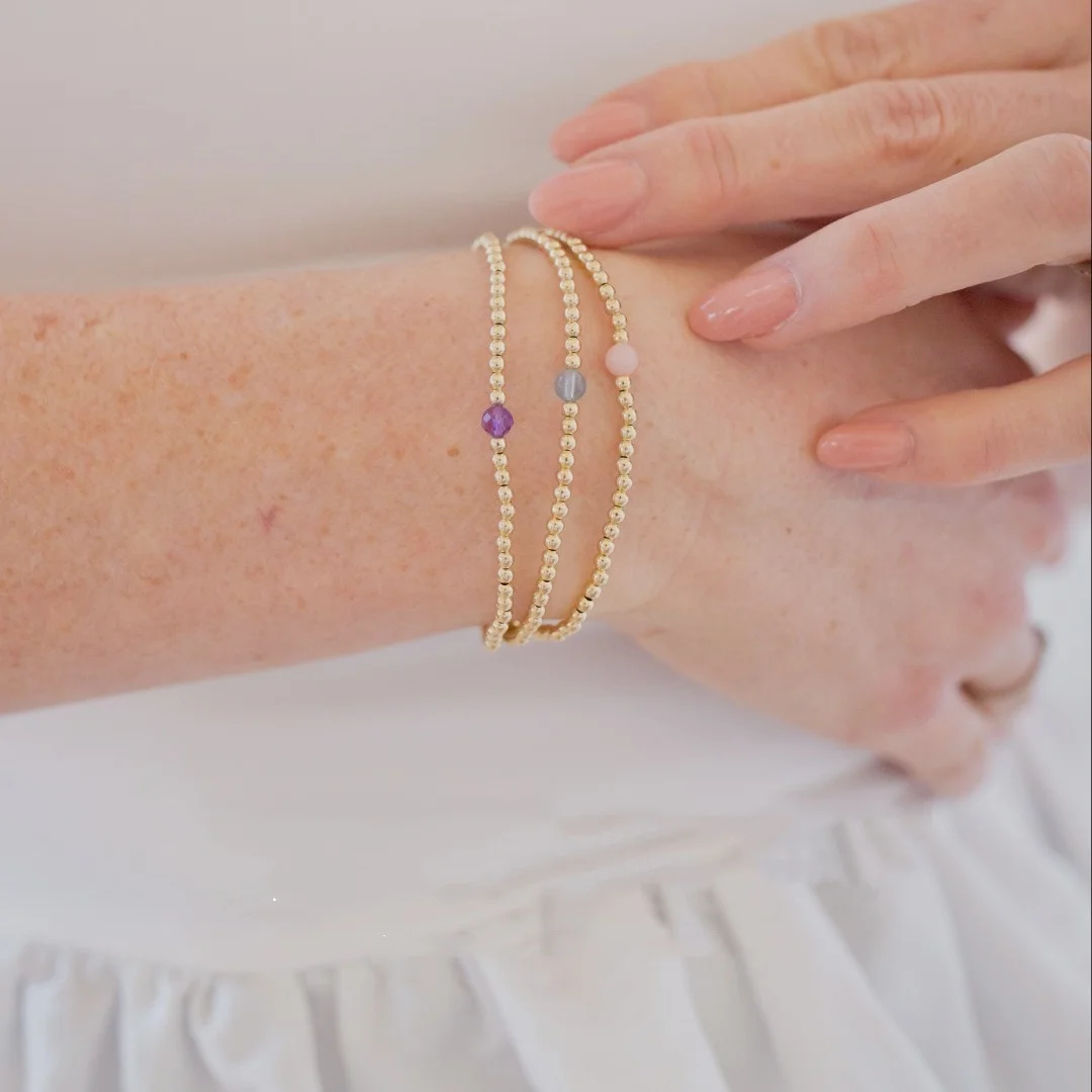 Vlen 18K Gold Plated Copper Beaded Bracelet for Women 3mm Tiny Bead with Natural Stone Minimalist Dainty Jewelry for Daily Wear
Vlen 18K Gold Plated Copper Beaded Bracelet for Women 3mm Tiny Bead with Natural Stone Minimalist Dainty Jewelry for Daily Wear