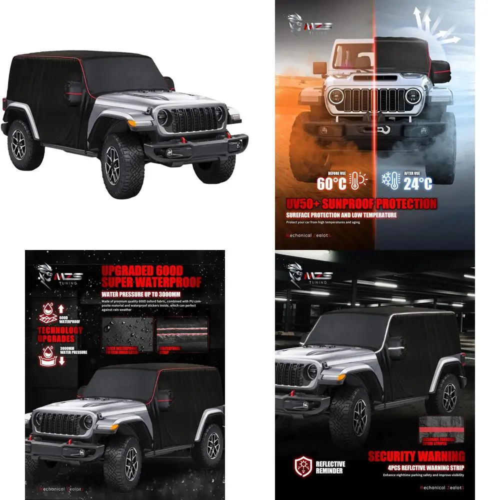 Водонепроницаемый получехол для автомобиля из ткани 600D для 2-дверного Jeep Wrangler 2007-2026 с карманом для зеркала и ветрозащитой
Водонепроницаемый получехол для автомобиля из ткани 600D для 2-дверного Jeep Wrangler 2007-2026 с карманом для зеркала и ветрозащитой